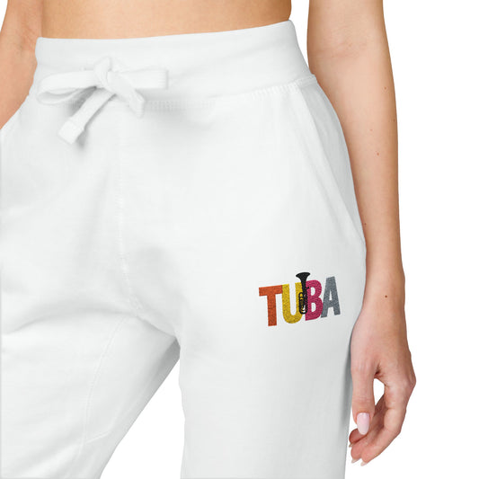 Cozy "Tuba" Unisex Fleece Sweatpants with Embroidery/ Casual Lounge Pants
