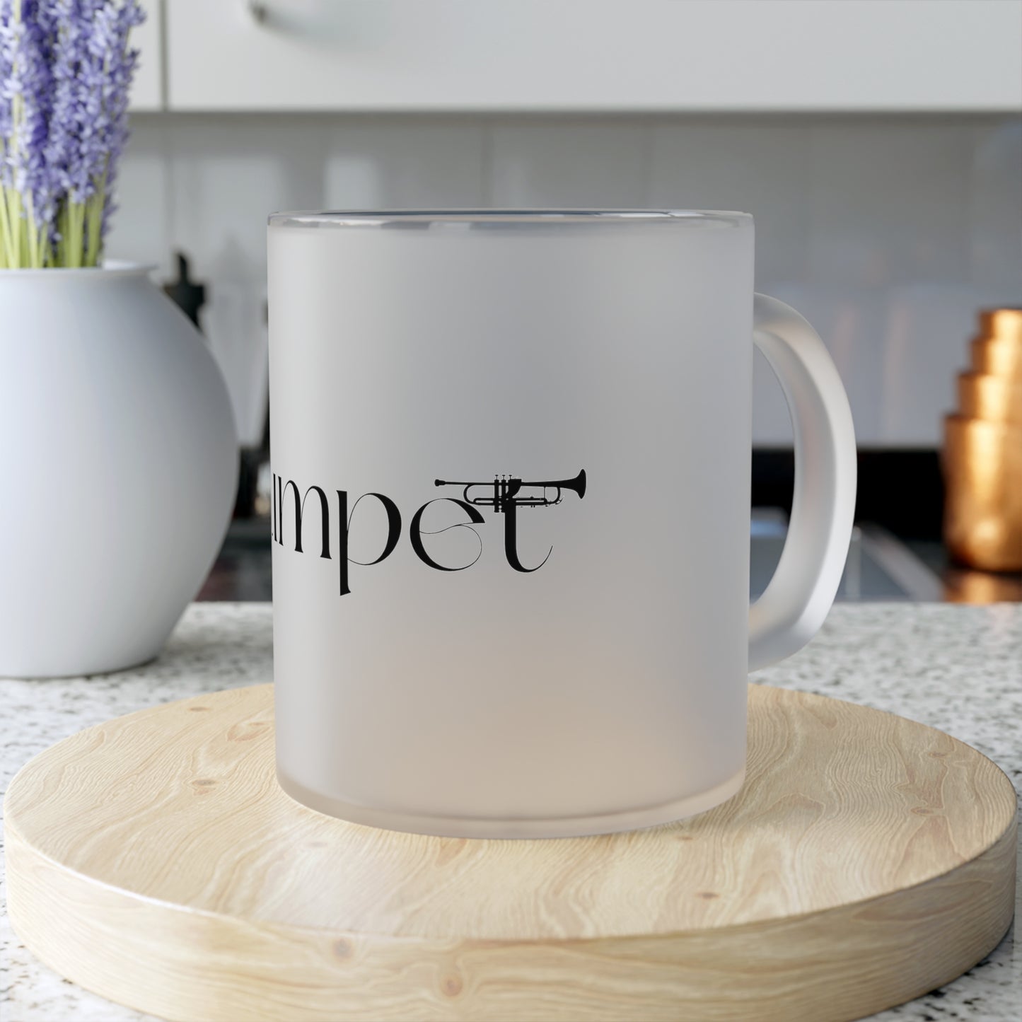 Trumpet Frosted Glass Mug