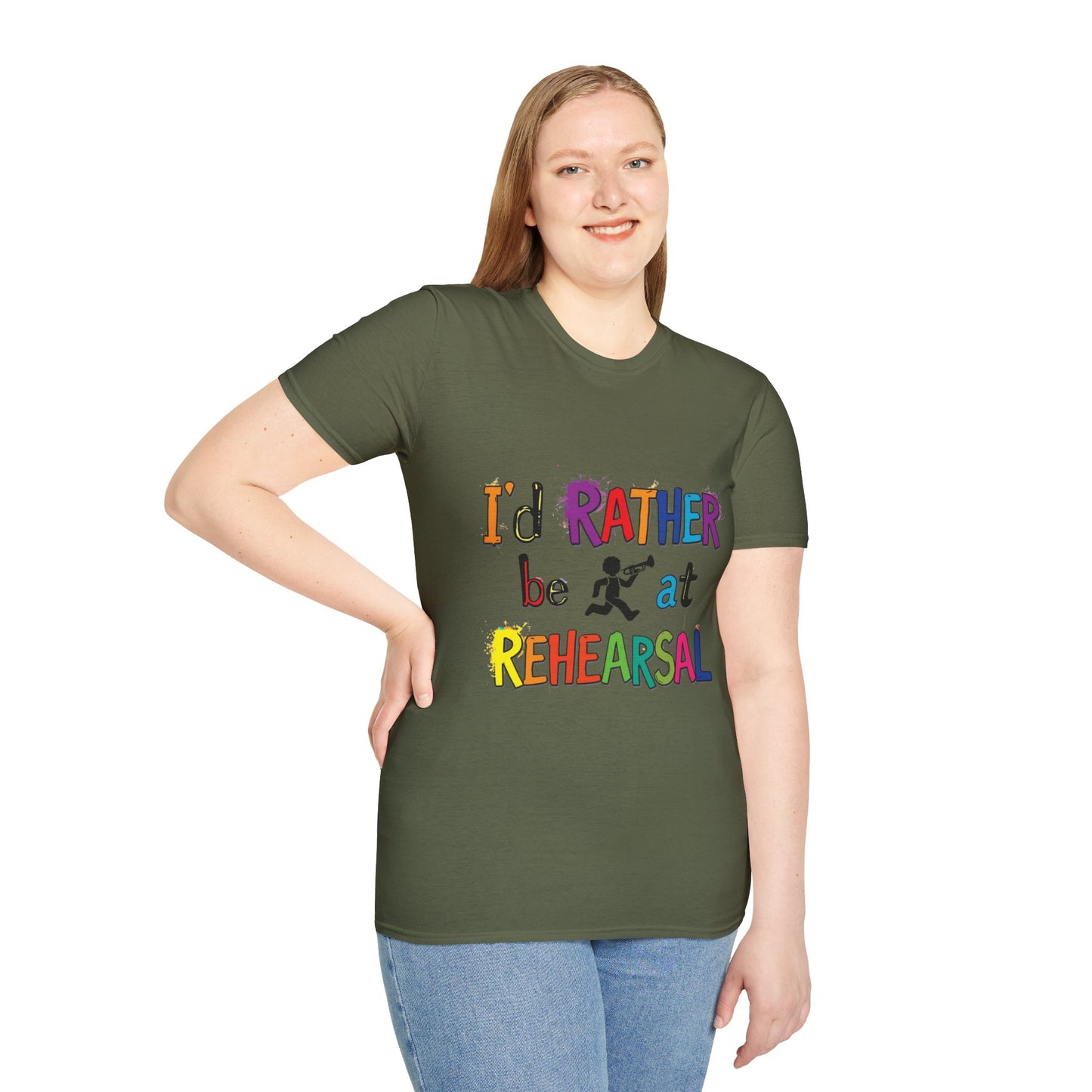 Colorful "I'd Rather Be at Rehearsal" T-Shirt