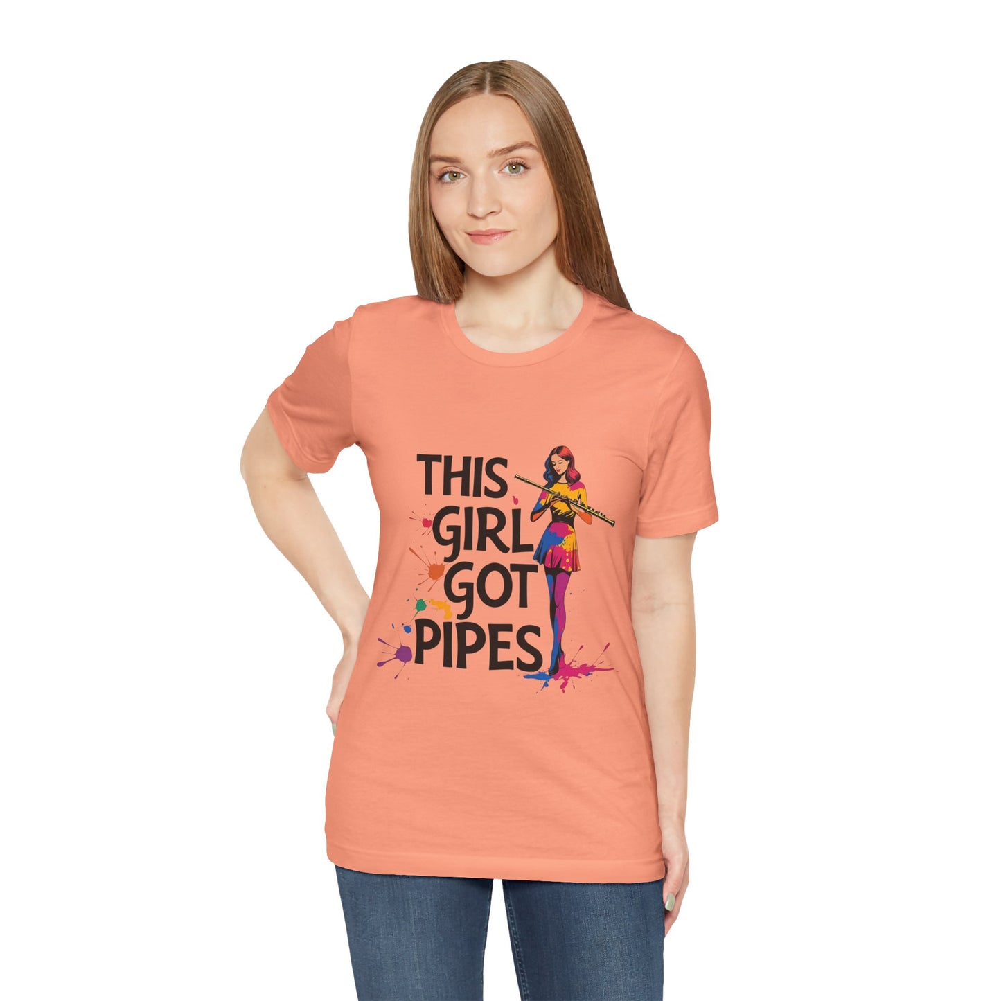"This Girl Got Pipes" Flute Girl Unisex Tee