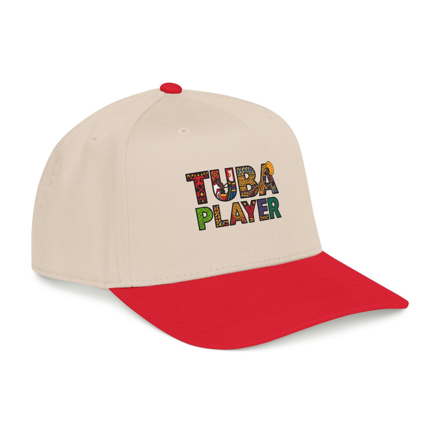 Tuba Player Baseball Cap — Colorful Retro Band Embroidered Hat