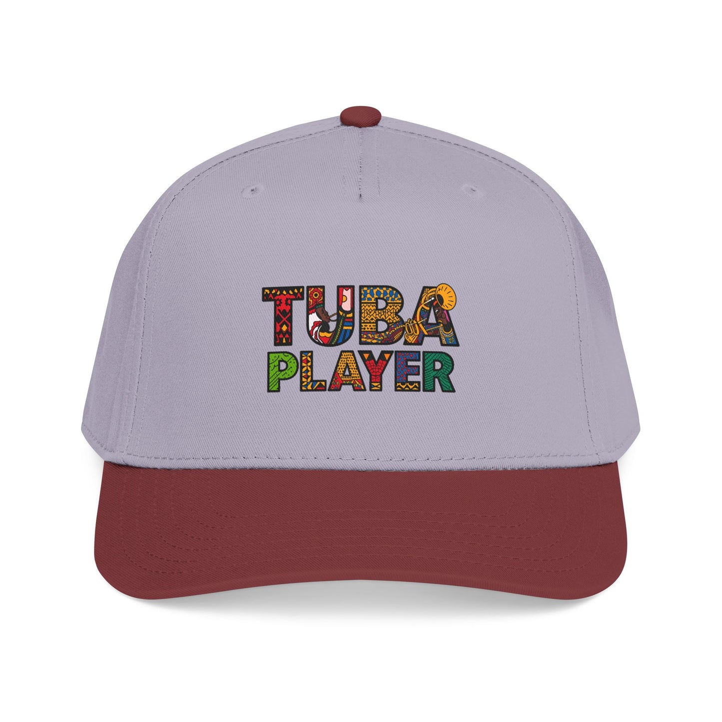 Tuba Player Baseball Cap — Colorful Retro Band Embroidered Hat