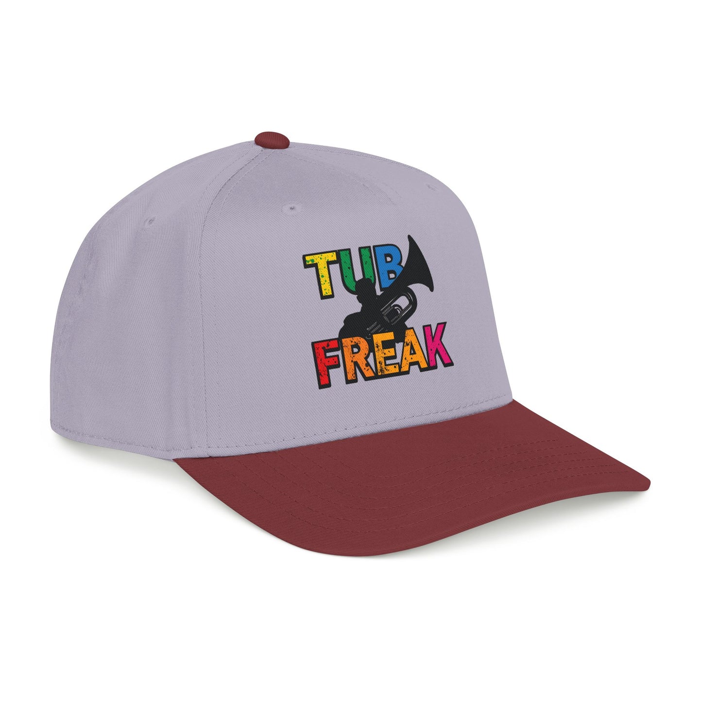 Tuba Player Baseball Cap — Colorful Retro Band Embroidered Hat