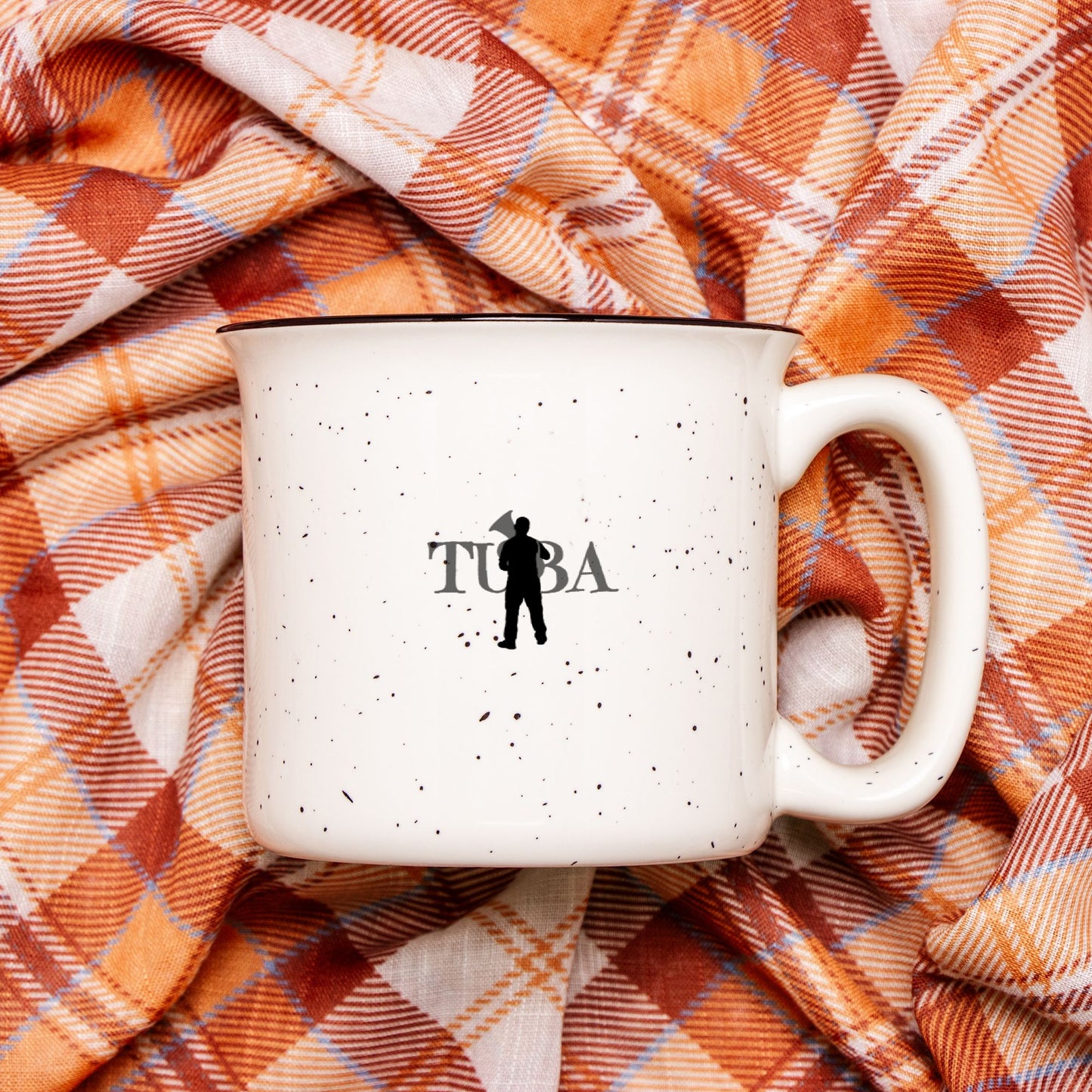 "Tuba" Ceramic Camp Mug Speckled Cream 13 oz