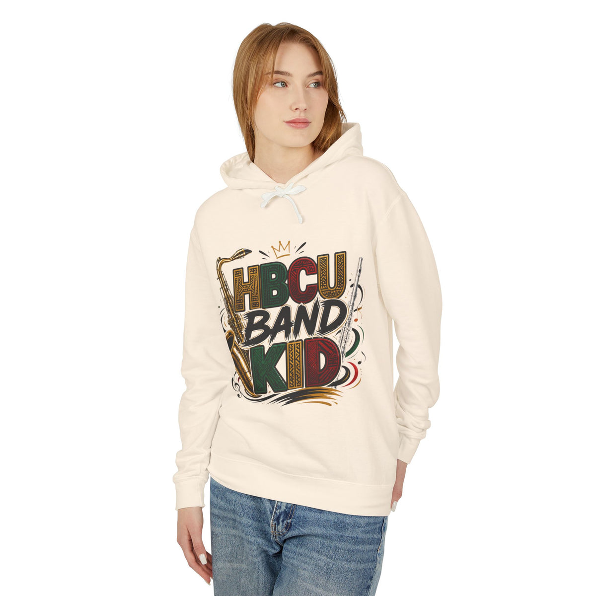 "HBCU Band Kid" Unisex Lightweight Hooded Sweatshirt