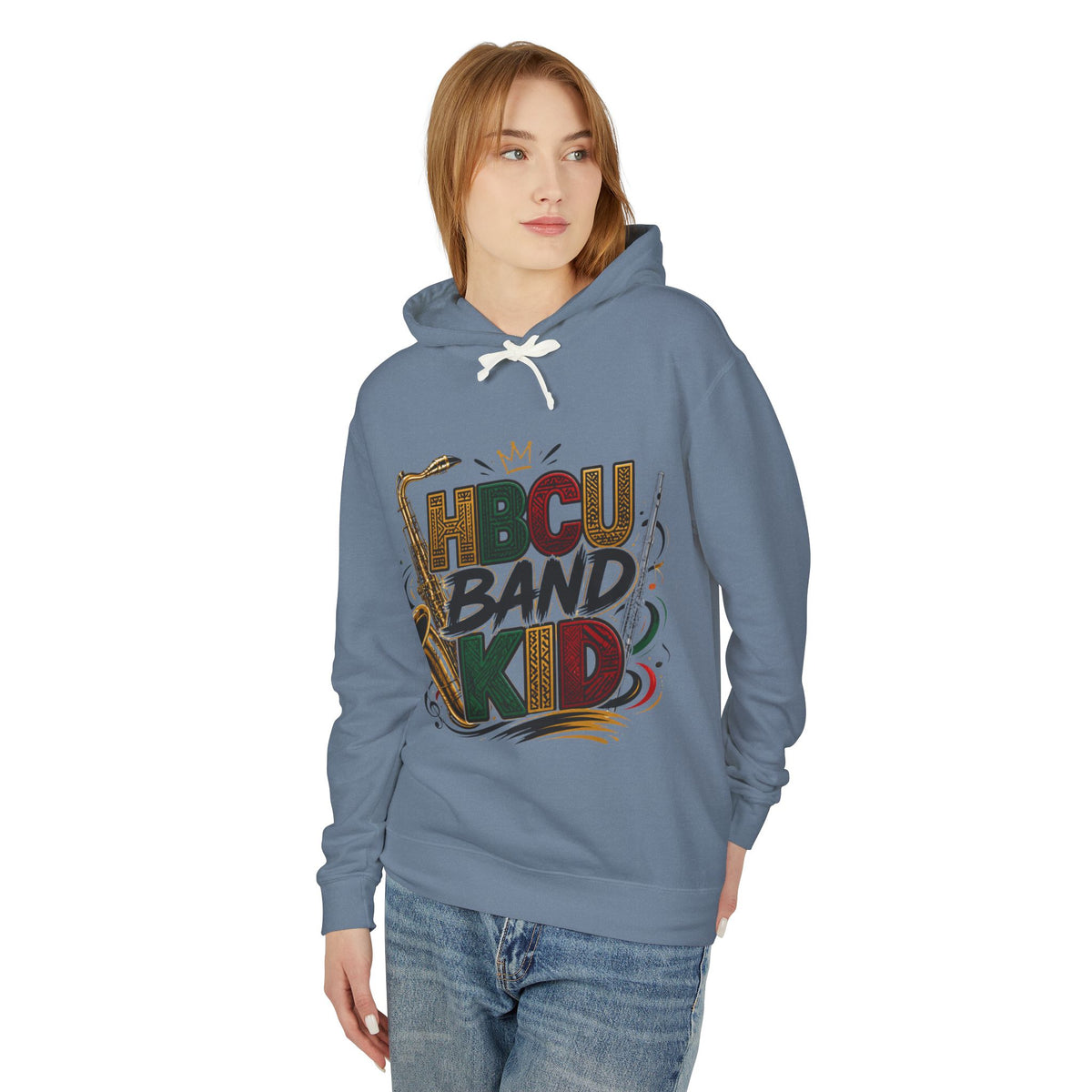 "HBCU Band Kid" Unisex Lightweight Hooded Sweatshirt