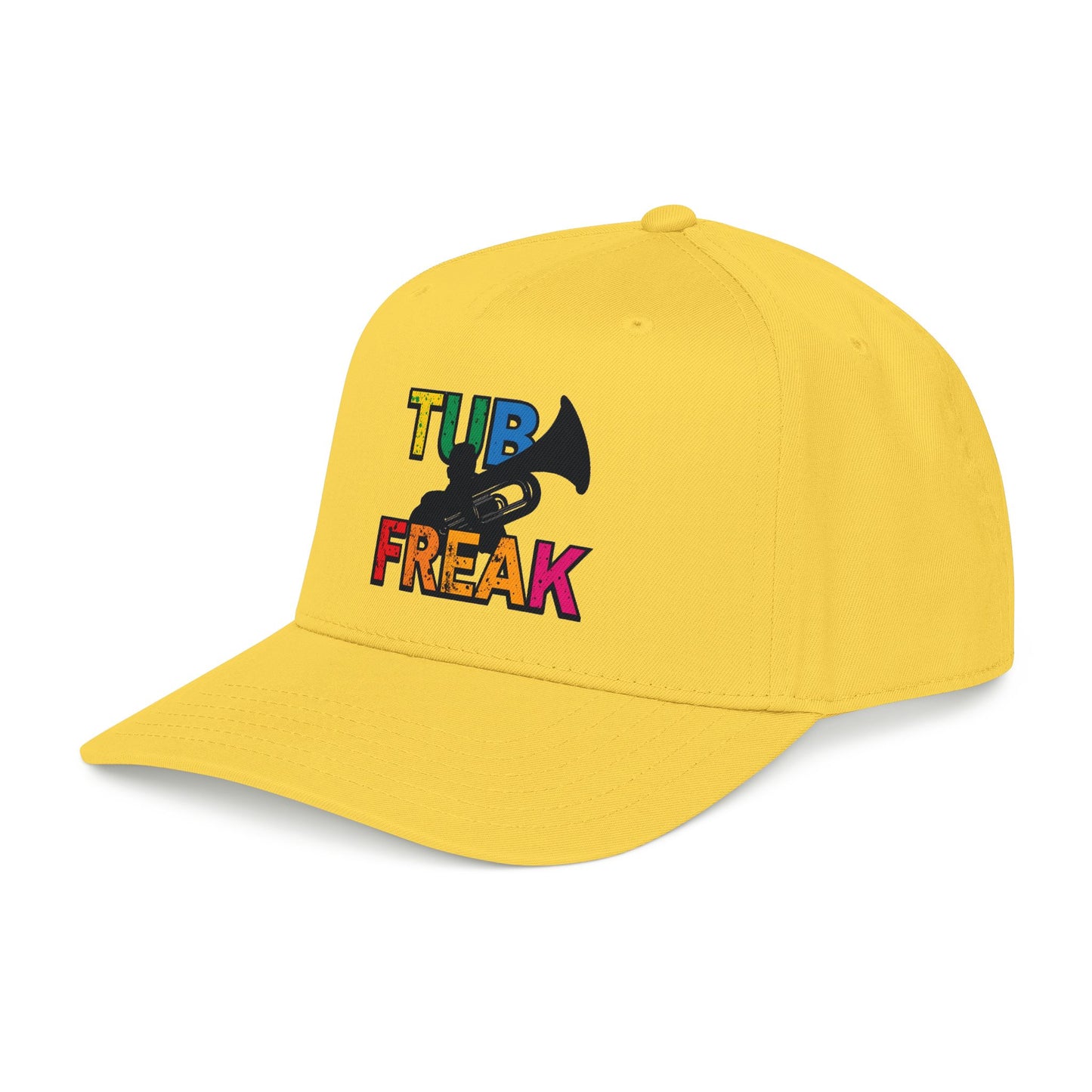 Tuba Player Baseball Cap — Colorful Retro Band Embroidered Hat