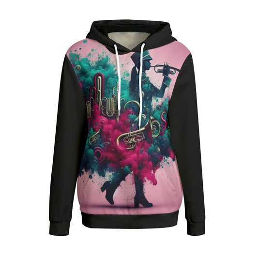 Splash Paint Trumpet Women's Pullover Hoodie