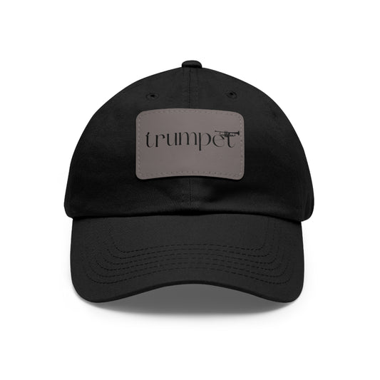 "Trumpet" Dad Hat with Leather Patch (Rectangle)
