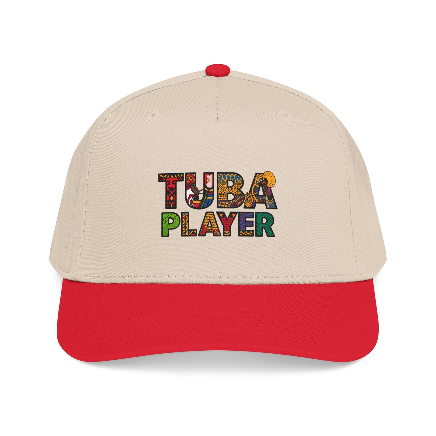 Tuba Player Baseball Cap — Colorful Retro Band Embroidered Hat