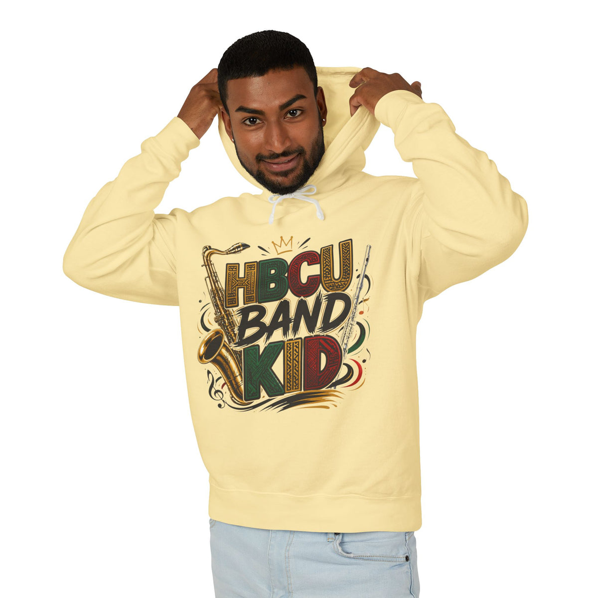 "HBCU Band Kid" Unisex Lightweight Hooded Sweatshirt