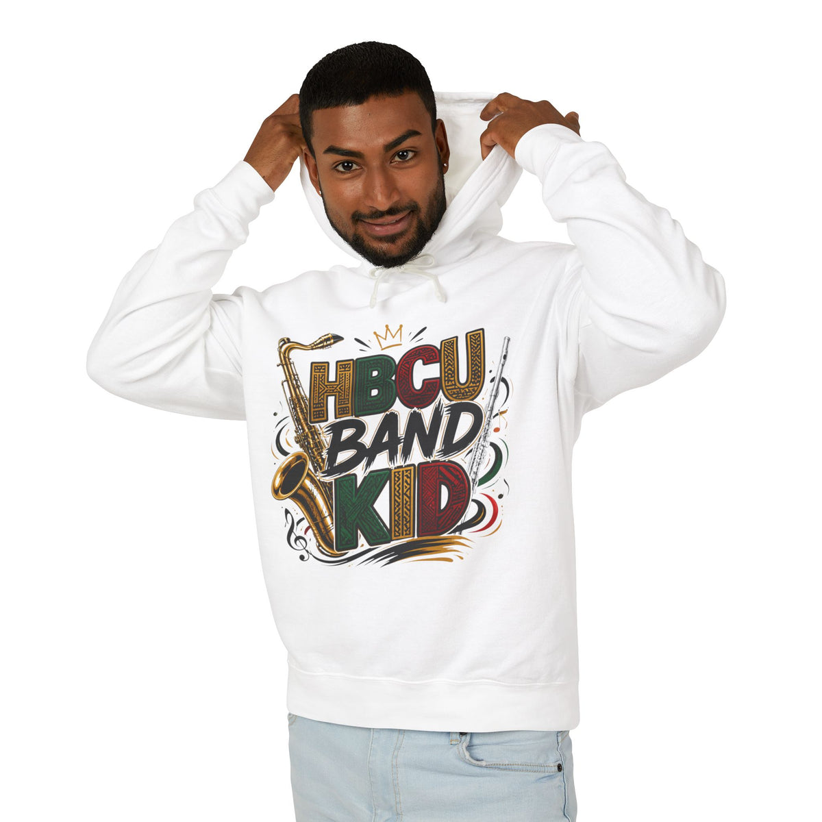 "HBCU Band Kid" Unisex Lightweight Hooded Sweatshirt