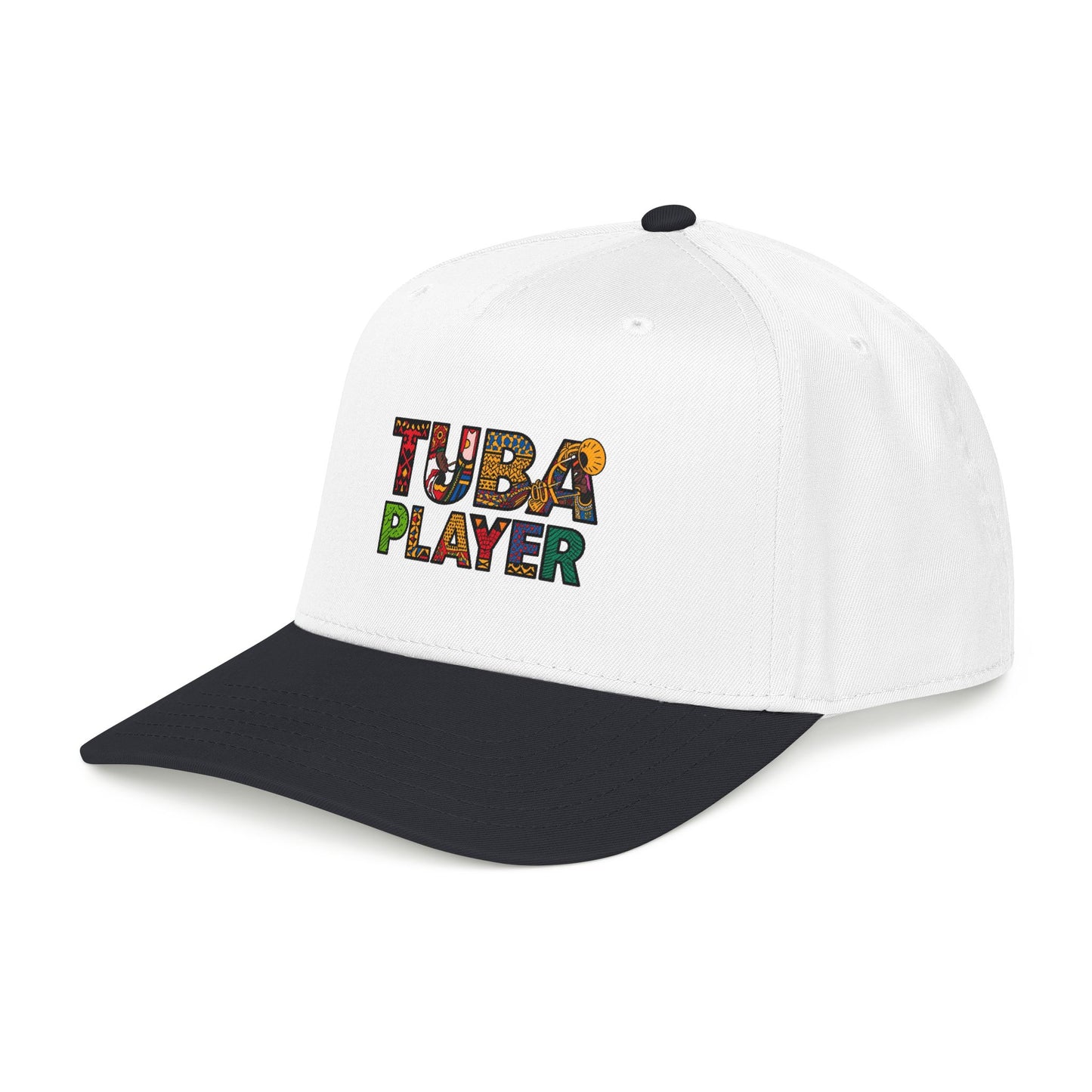 Tuba Player Baseball Cap — Colorful Retro Band Embroidered Hat