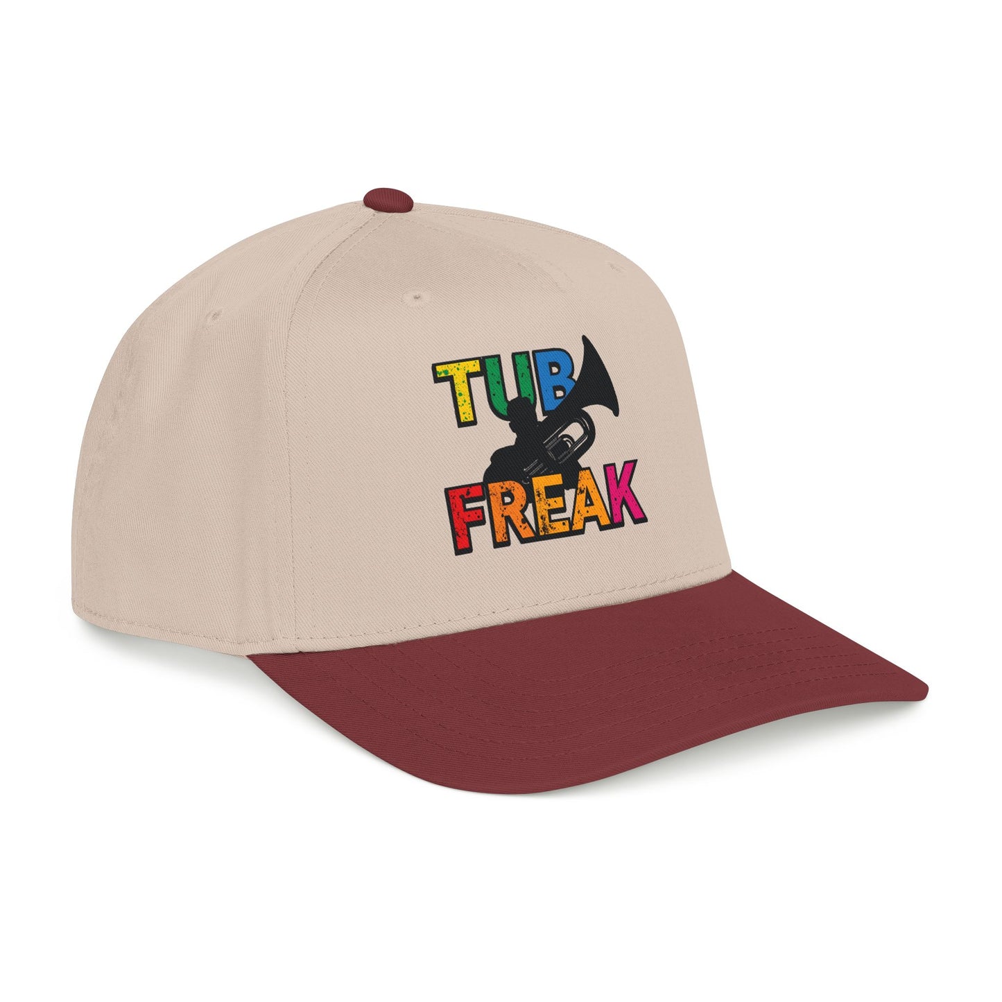 Tuba Player Baseball Cap — Colorful Retro Band Embroidered Hat