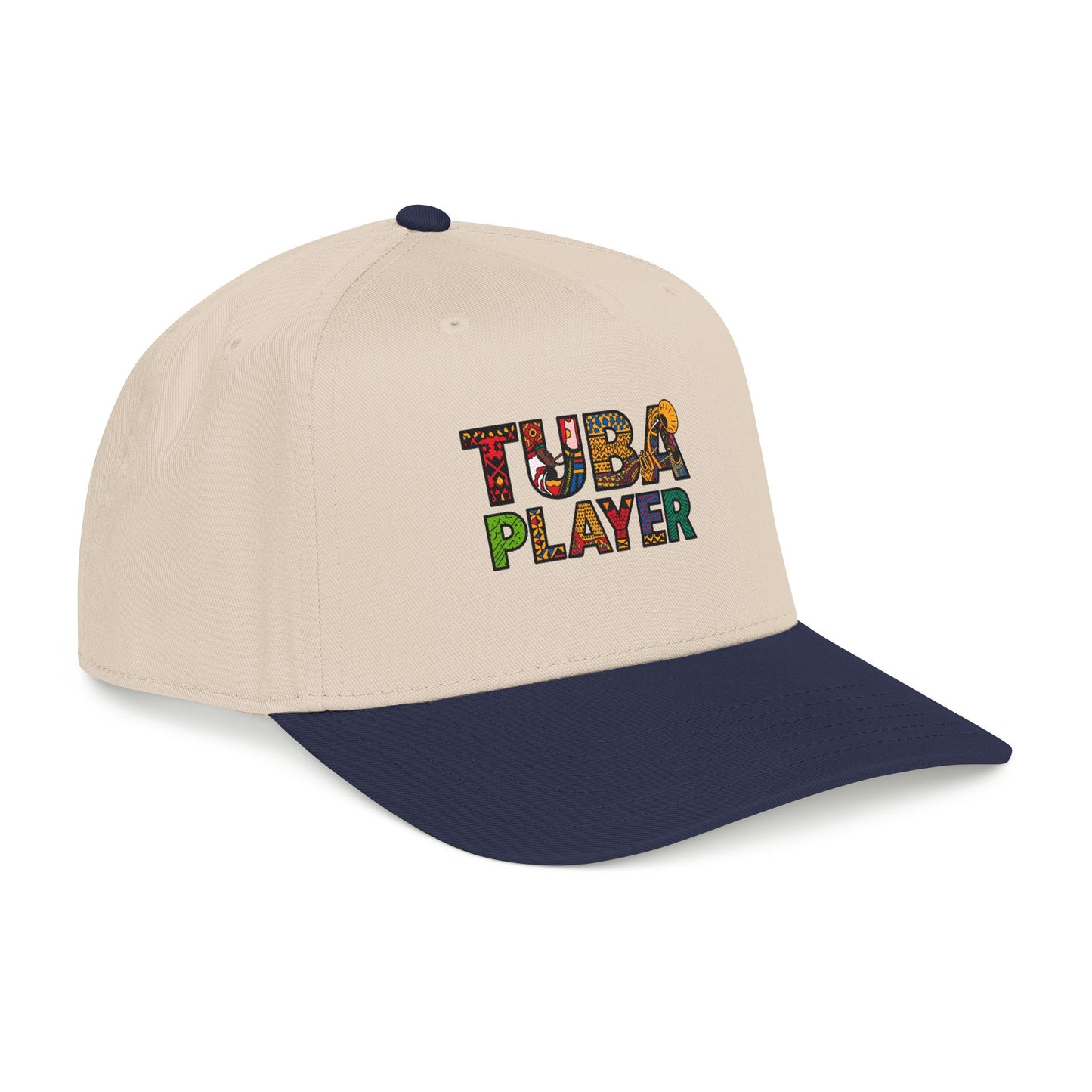 Tuba Player Baseball Cap — Colorful Retro Band Embroidered Hat