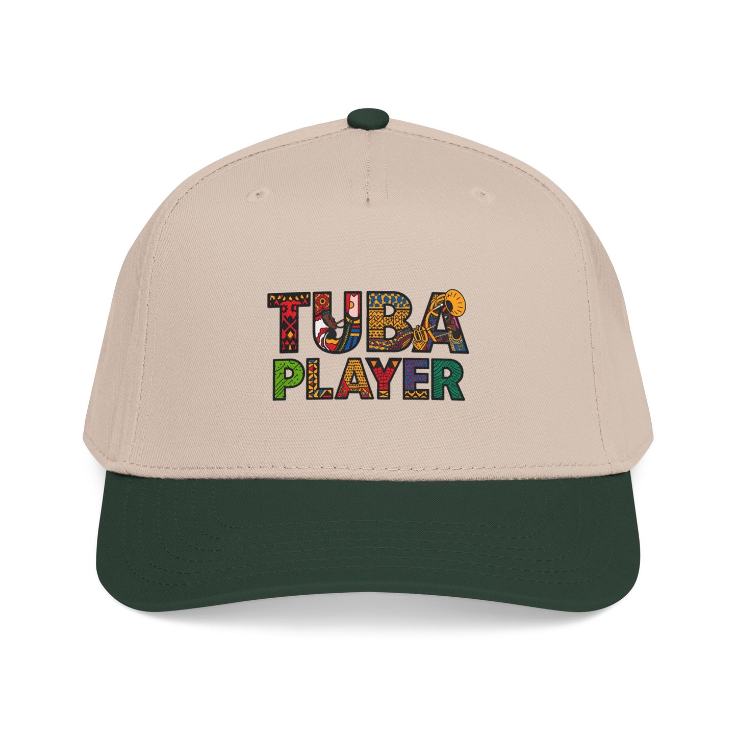 Tuba Player Baseball Cap — Colorful Retro Band Embroidered Hat