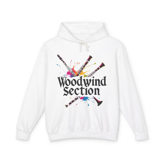 "Woodwind Section" Hooded Unisex Lightweight Sweatshirt