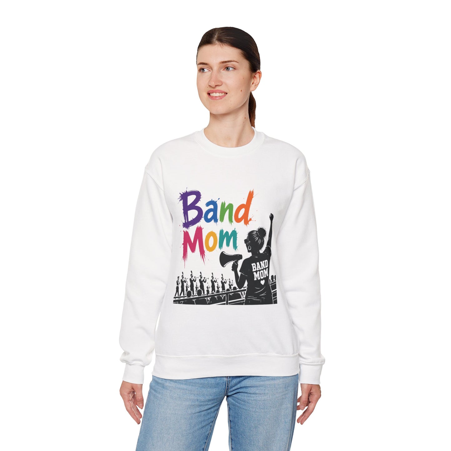 Colorful Band Mom Crew-Neck Sweatshirt