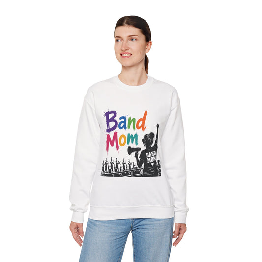 Colorful Band Mom Crew-Neck Sweatshirt