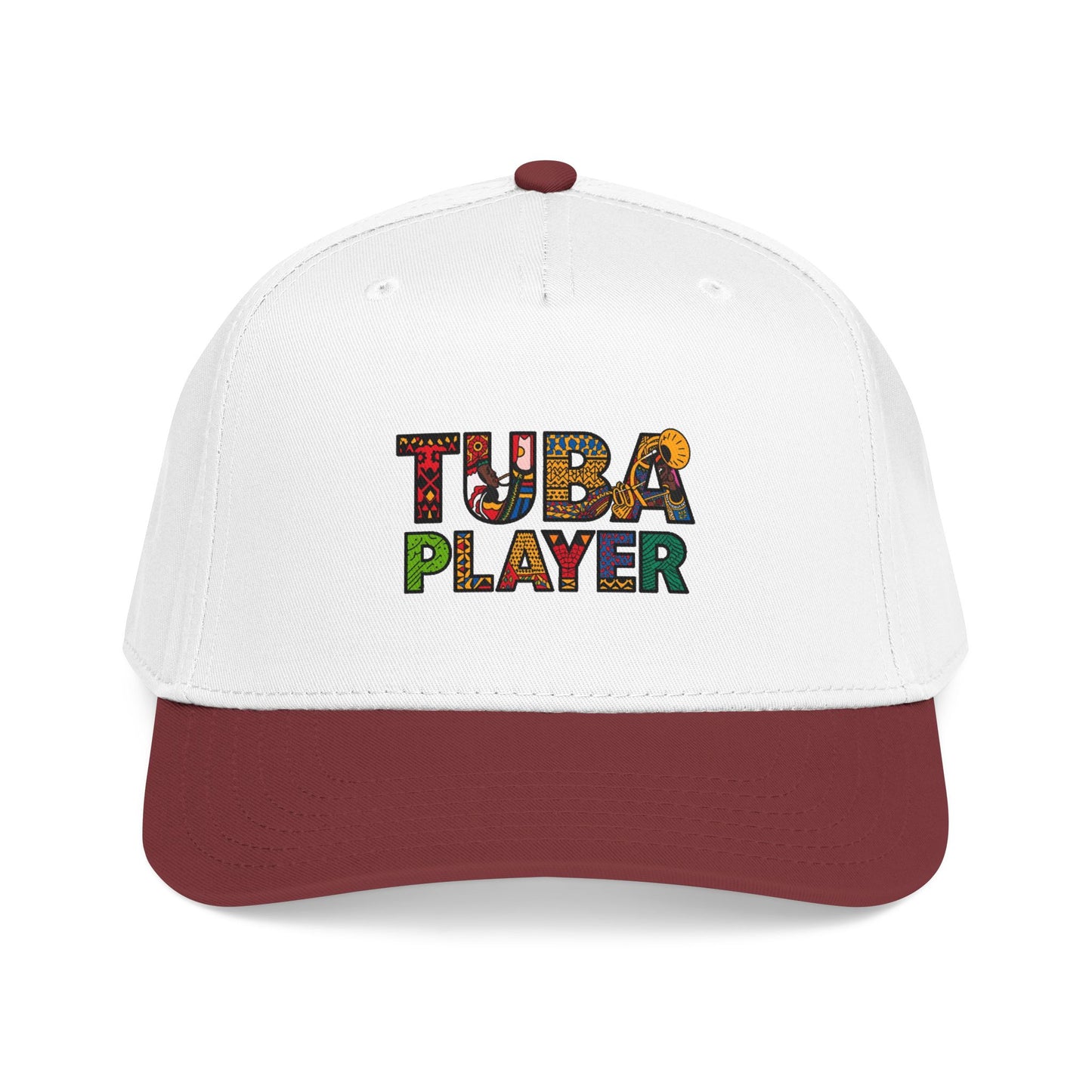 Tuba Player Baseball Cap — Colorful Retro Band Embroidered Hat