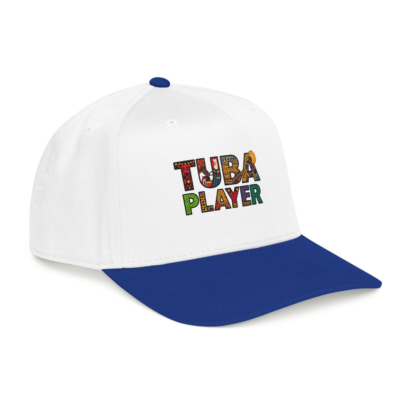 Tuba Player Baseball Cap — Colorful Retro Band Embroidered Hat