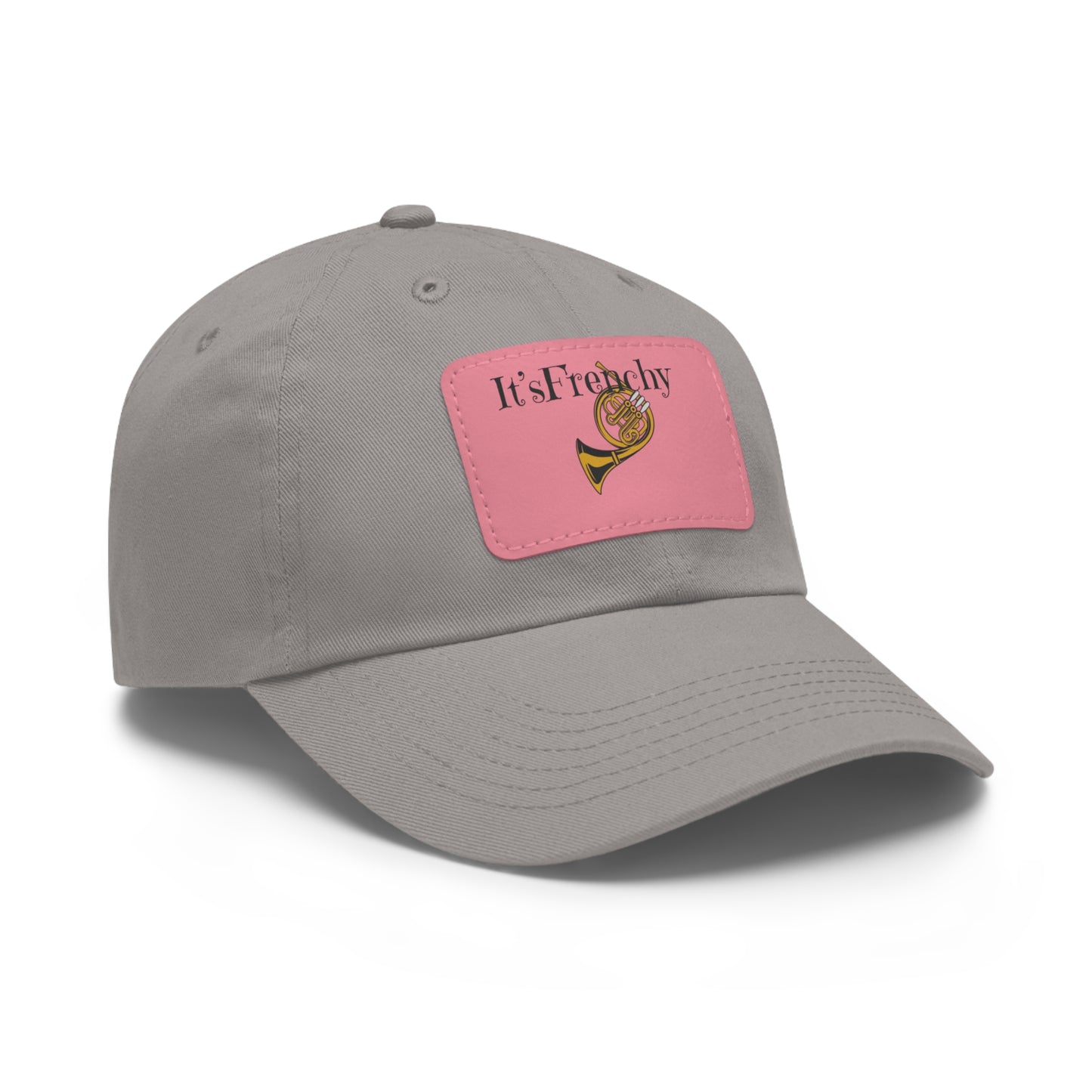 "French Horn" Dad Hat with Leather Patch (Rectangle)