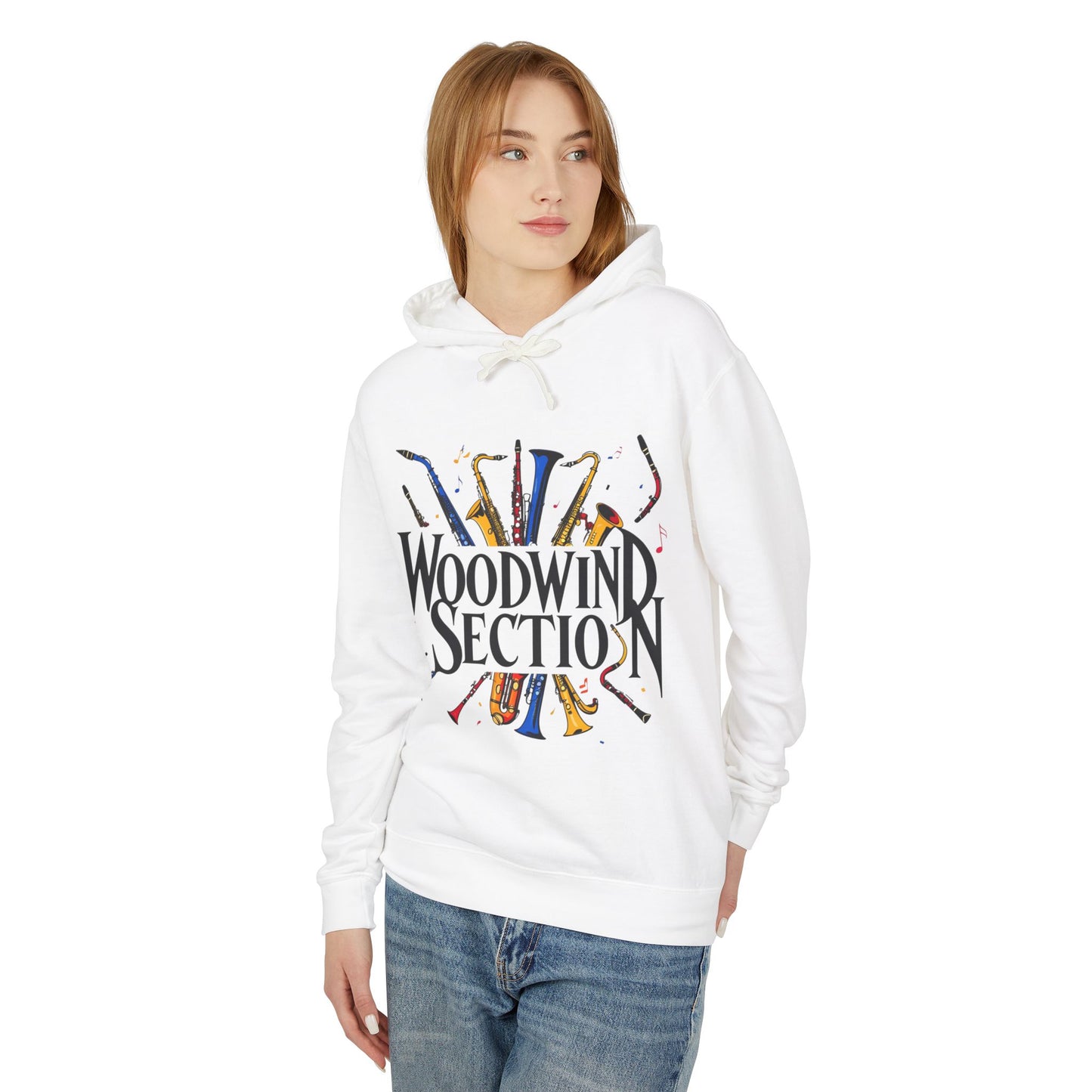 "Woodwind Section" Hooded Unisex Lightweight Sweatshirt