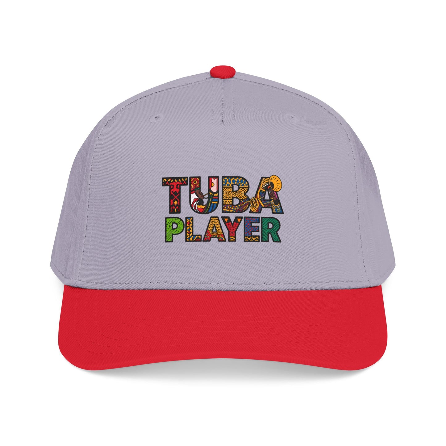 Tuba Player Baseball Cap — Colorful Retro Band Embroidered Hat