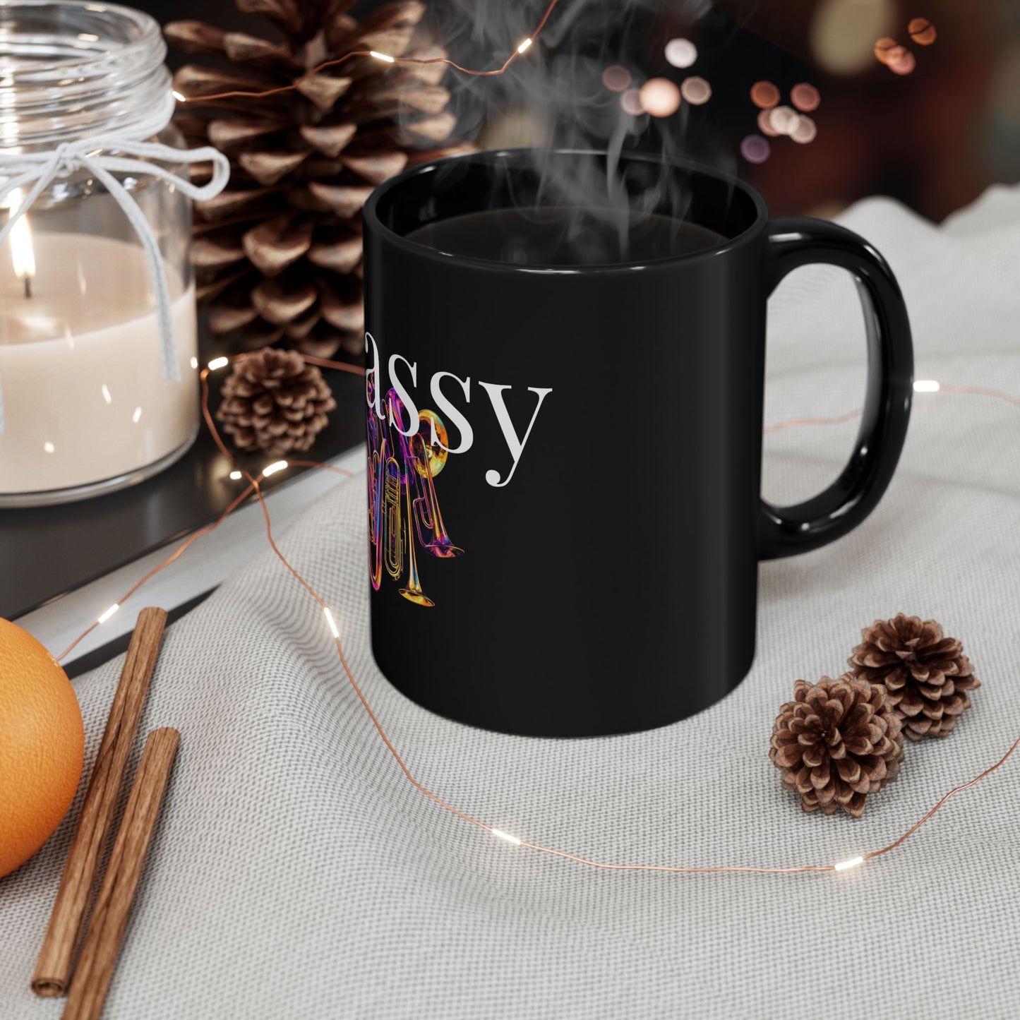 "Brassy" Black Mug (11oz, 15oz)