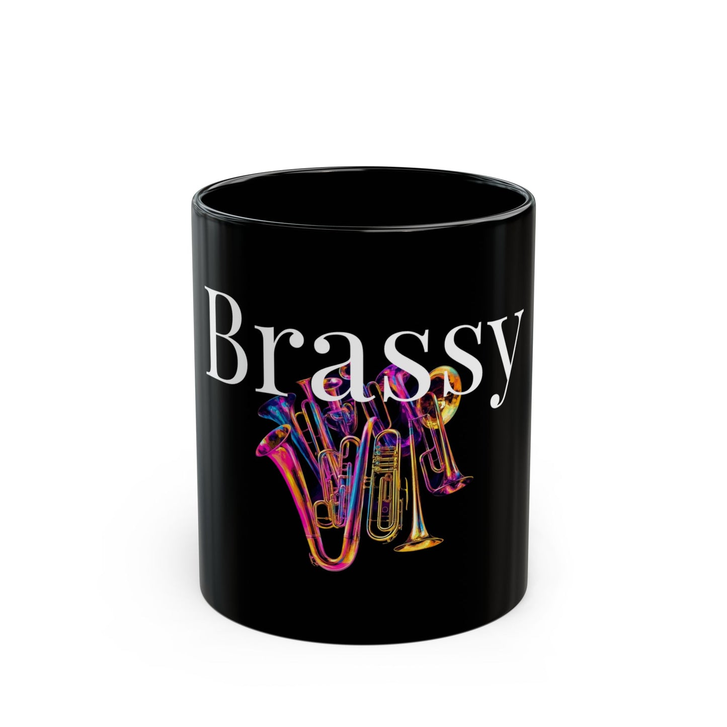 "Brassy" Black Mug (11oz, 15oz)