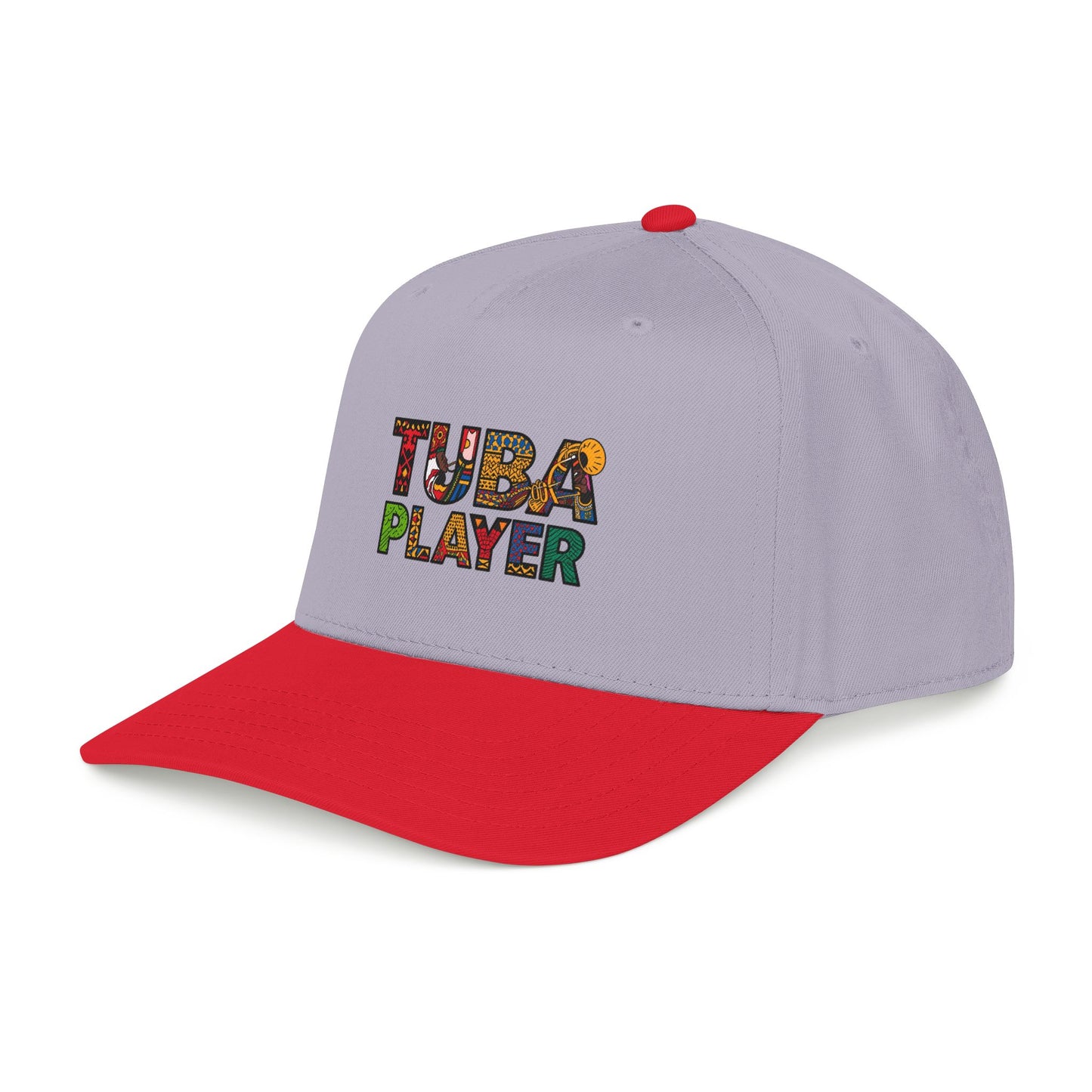 Tuba Player Baseball Cap — Colorful Retro Band Embroidered Hat