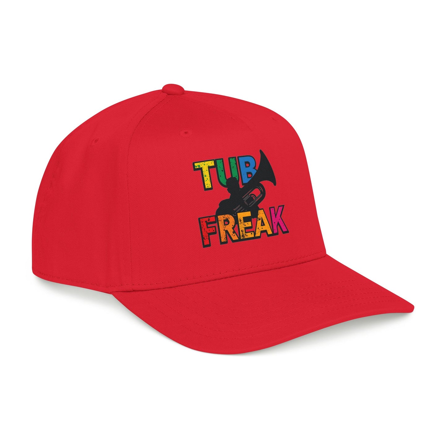 Tuba Player Baseball Cap — Colorful Retro Band Embroidered Hat