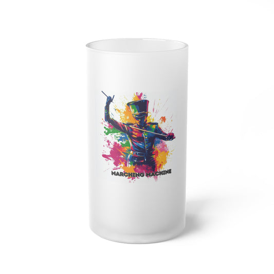 "Marching Machine" Frosted Glass Beer Mug