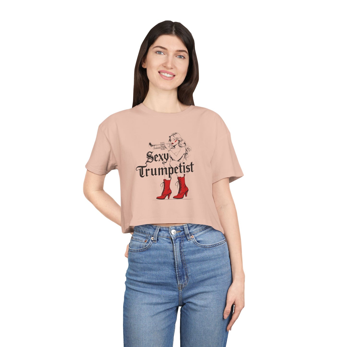 "Sexy Trumpetist" Women's Crop Tee