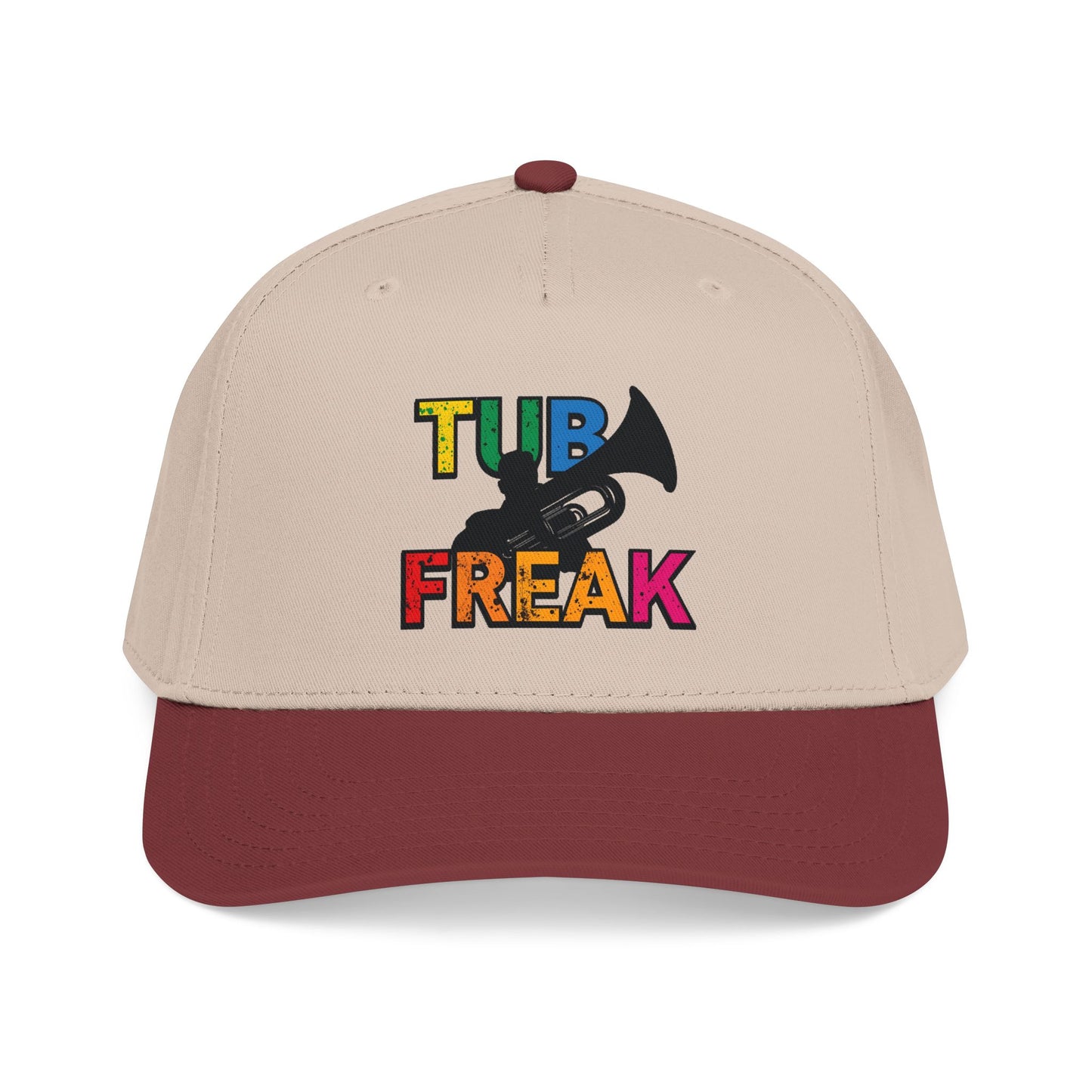 Tuba Player Baseball Cap — Colorful Retro Band Embroidered Hat