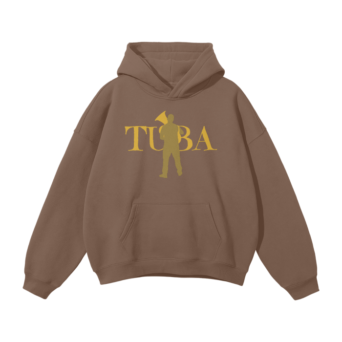 "Tuba" Unisex Street wear Unisex Over-sized Solid Color Fleece Hoodie