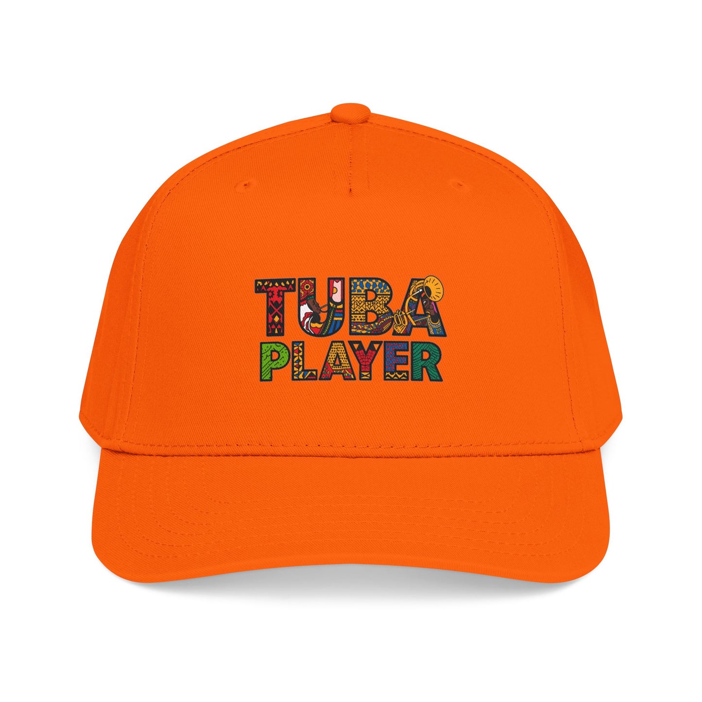 Tuba Player Baseball Cap — Colorful Retro Band Embroidered Hat