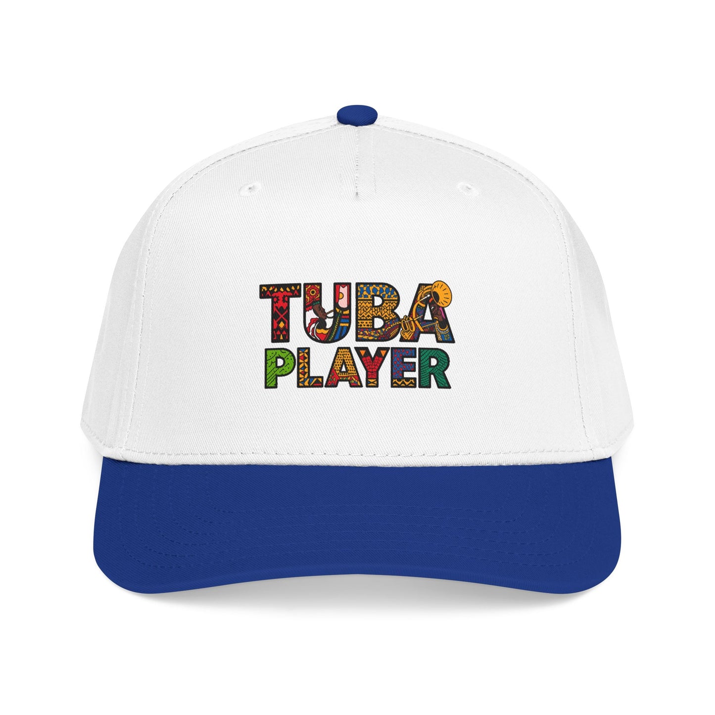 Tuba Player Baseball Cap — Colorful Retro Band Embroidered Hat