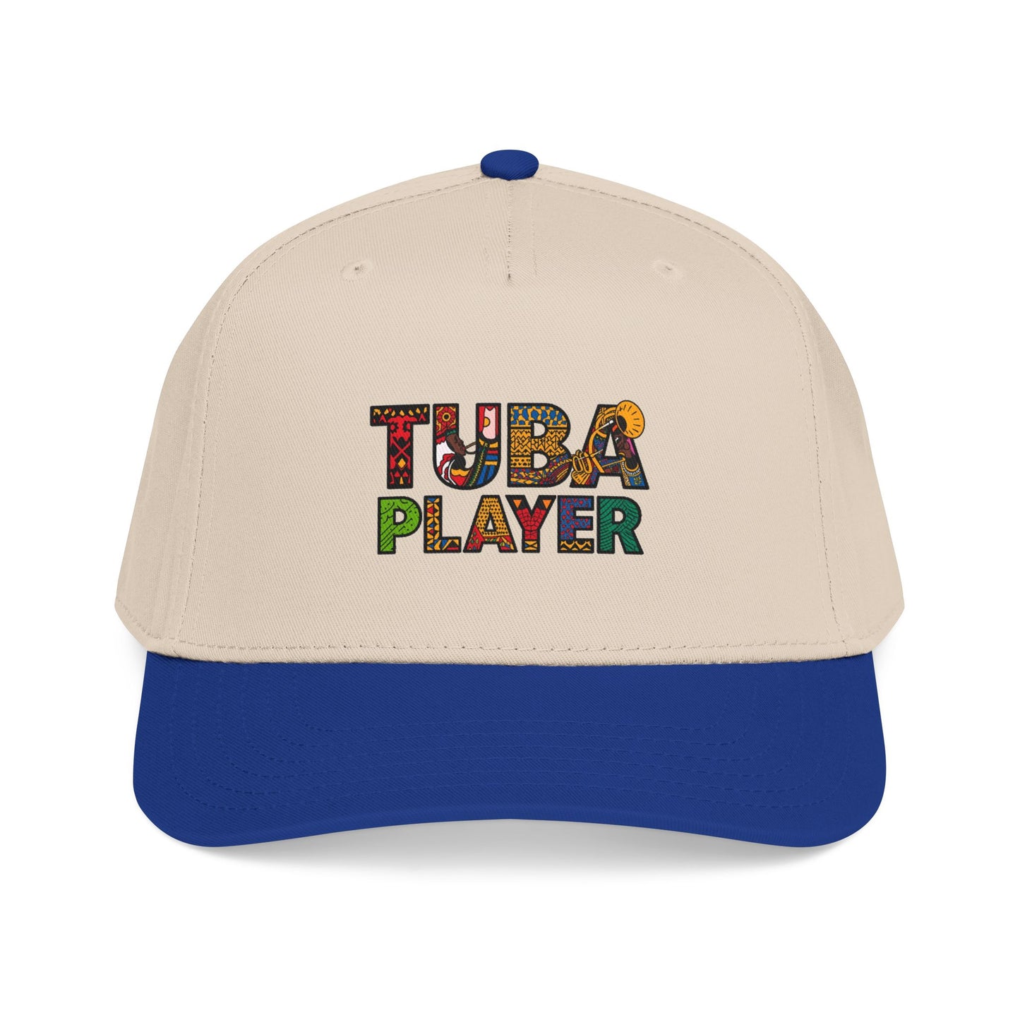 Tuba Player Baseball Cap — Colorful Retro Band Embroidered Hat
