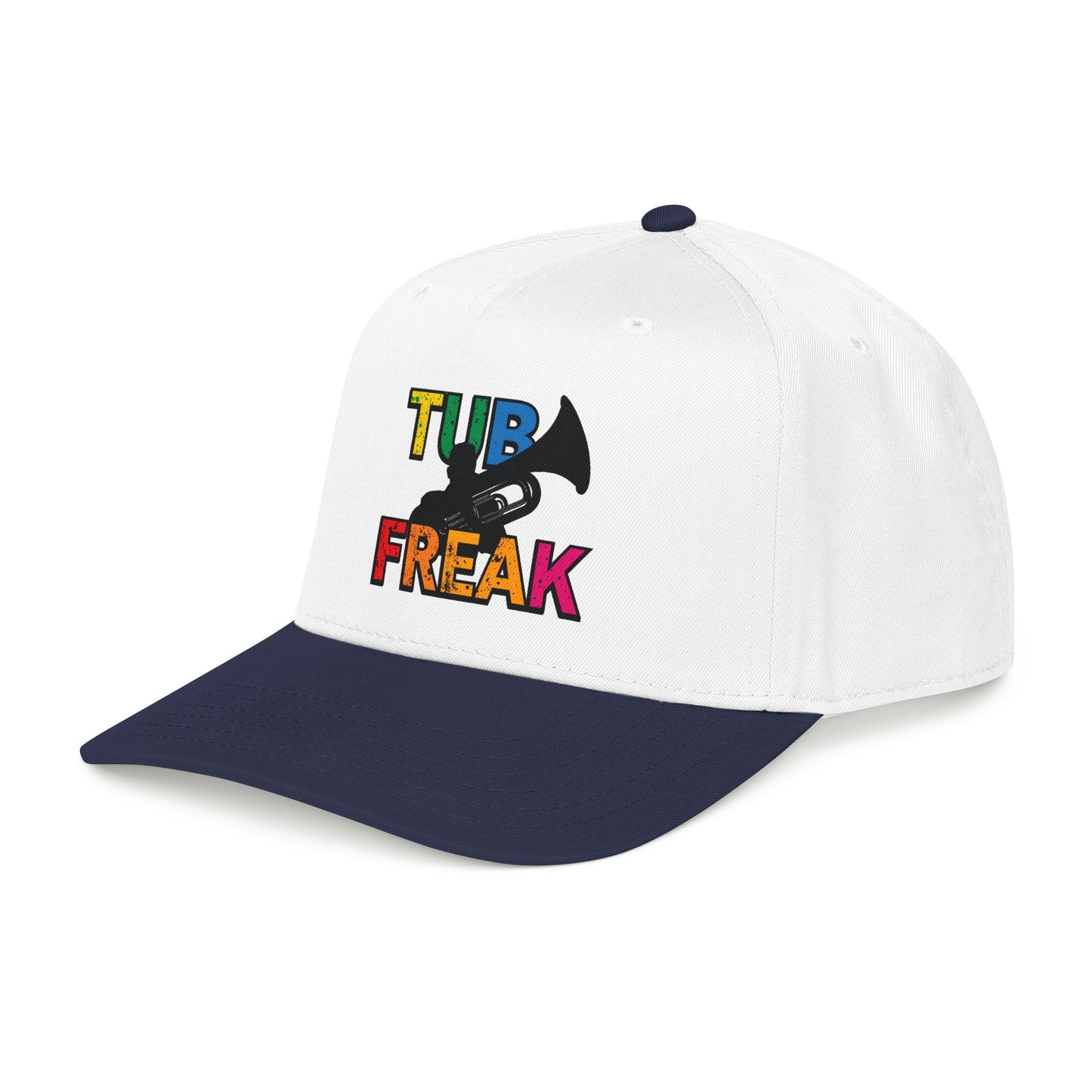 Tuba Player Baseball Cap — Colorful Retro Band Embroidered Hat