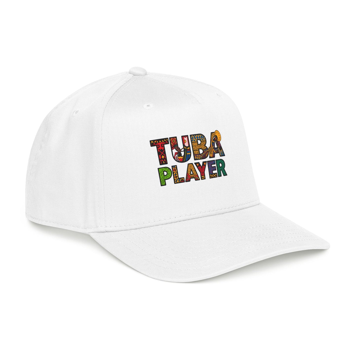 Tuba Player Baseball Cap — Colorful Retro Band Embroidered Hat