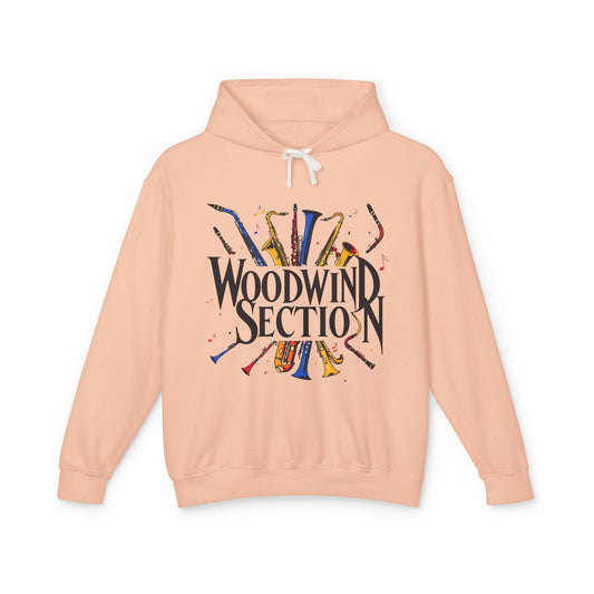 "Woodwind Section" Hooded Unisex Lightweight Sweatshirt