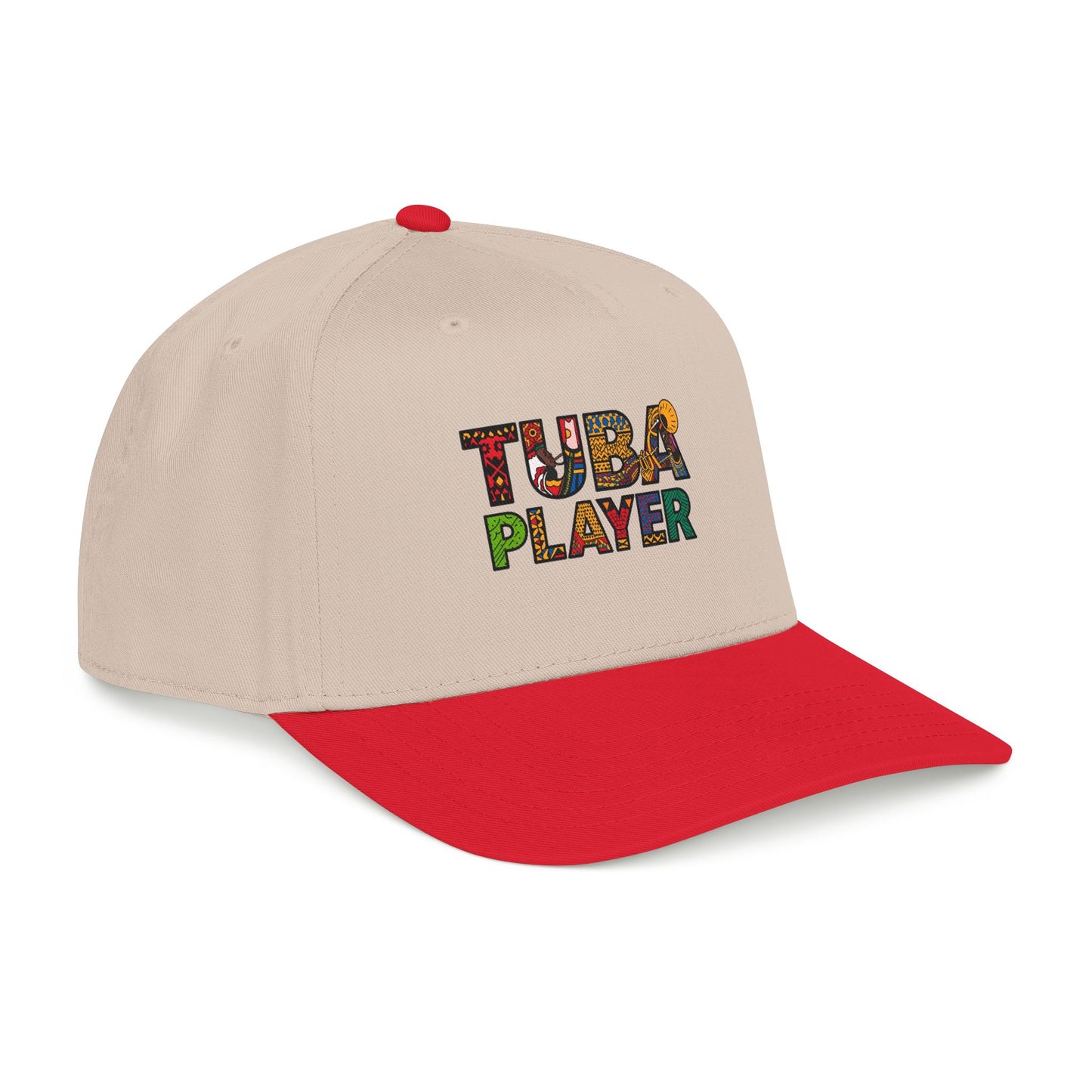 Tuba Player Baseball Cap — Colorful Retro Band Embroidered Hat