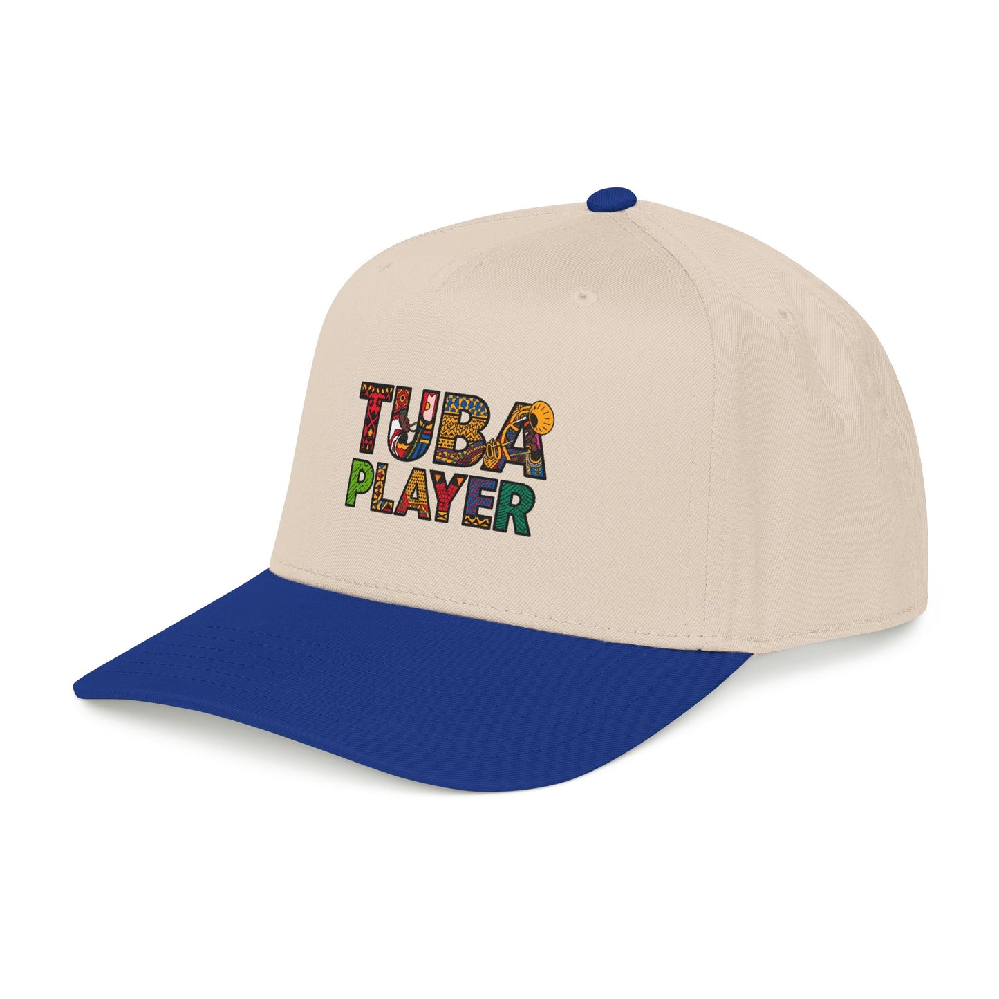 Tuba Player Baseball Cap — Colorful Retro Band Embroidered Hat