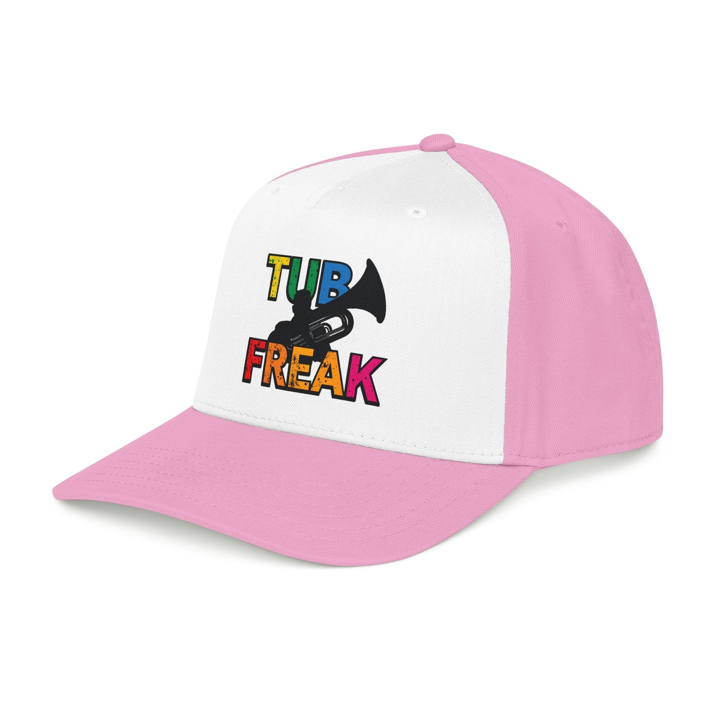 Tuba Player Baseball Cap — Colorful Retro Band Embroidered Hat