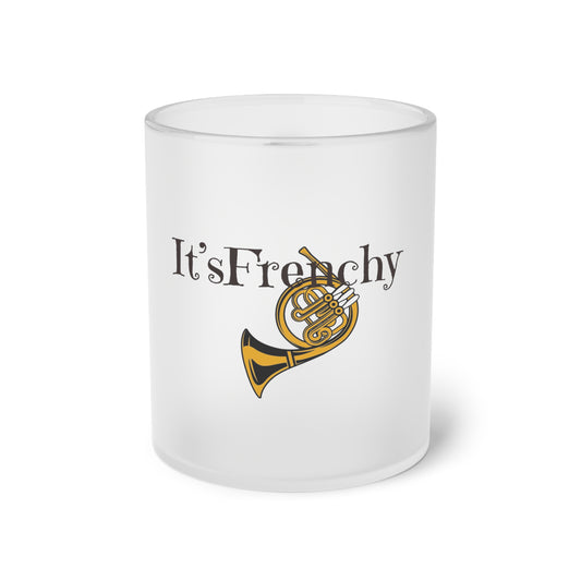 French Horn Frosted Glass Mug