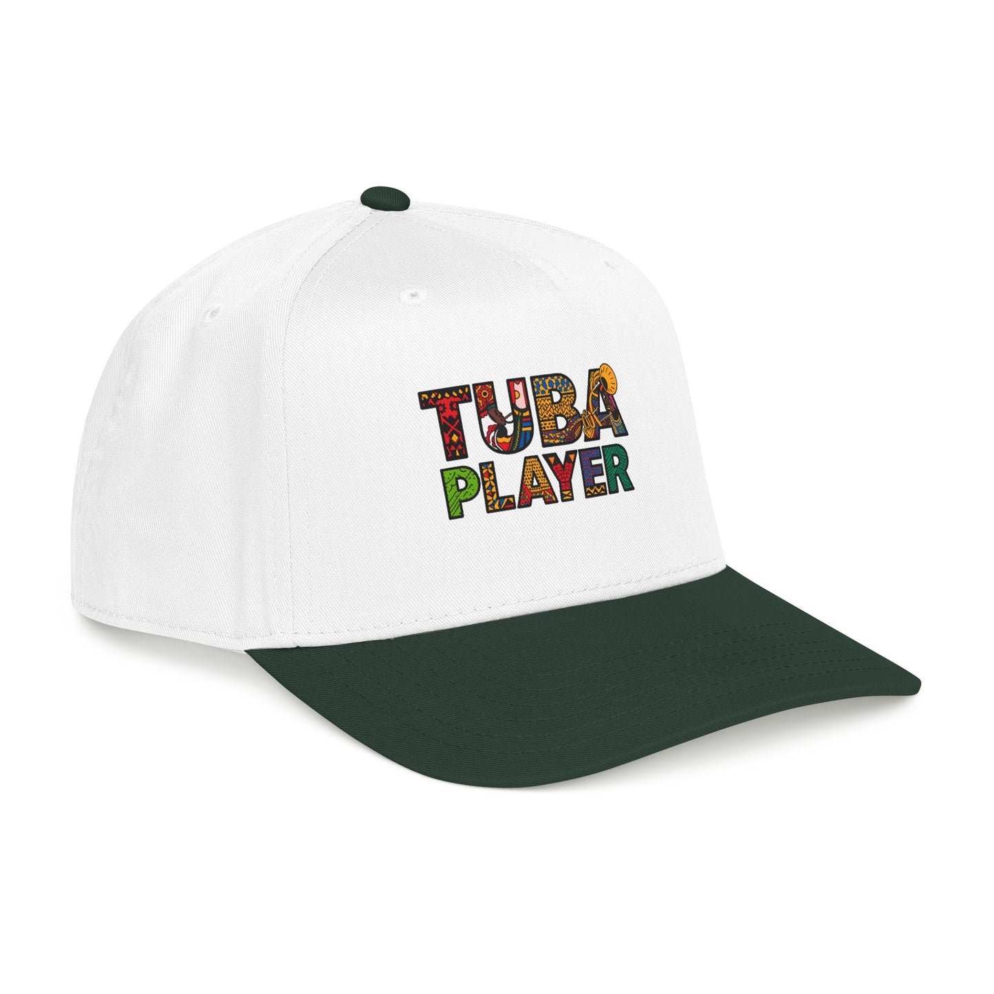 Tuba Player Baseball Cap — Colorful Retro Band Embroidered Hat