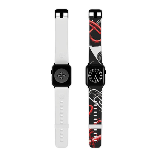 "Red and Silver Brass" Watch Band for Apple Watch