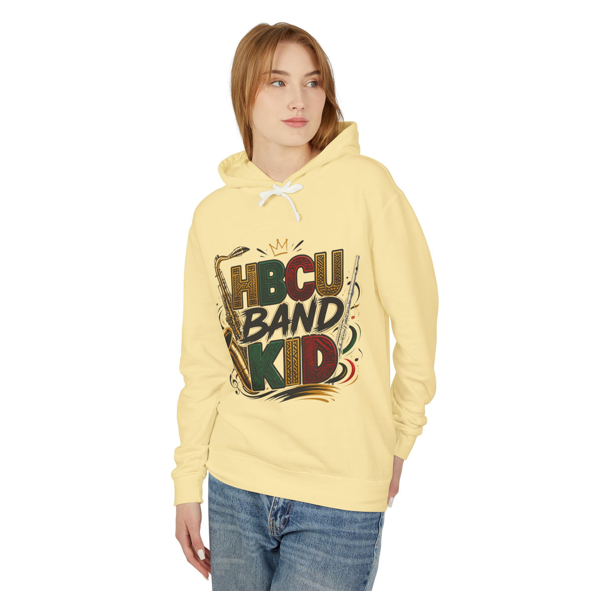 "HBCU Band Kid" Unisex Lightweight Hooded Sweatshirt
