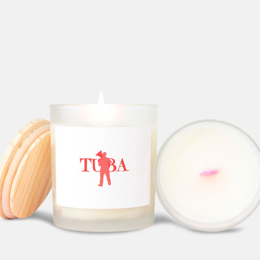 "Tuba" Candle Frosted (Pink Wick) Glass